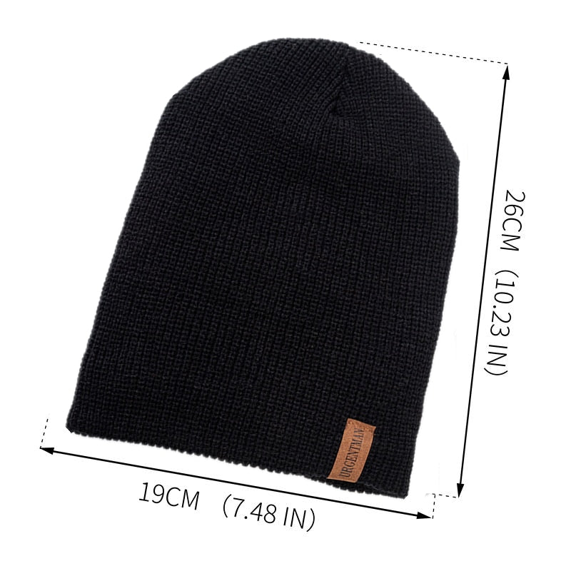 New Unisex Letter Beanie Hat Leisure Add Fur Lined Hats For Men Women Keep Warm Knitted Hat Fashion Solid Ski Bonnet Cap