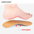 VAIPCOW Orthopedic Insole For Flat Feet Arch Support PU Leather Latex Orthotic Insoles For Feet suitable men women Shoes Sole