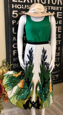 Pleated Skirt Women New  Print Cartoon Pattern  Elastic Women Skirts Big Swing Party Holiday High Waist Skirts