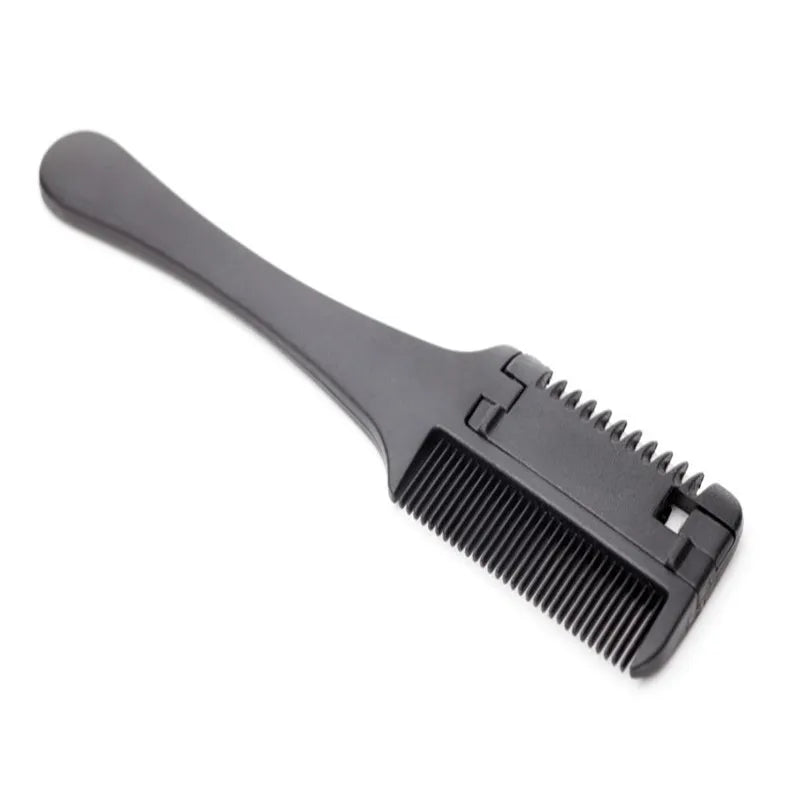 1PC Hair Cutting Comb Black Handle Hair Brushes with Razor Blades Cutting Thinning Trimmin Hair Salon DIY Styling Tools