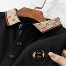Men's Fashion Short sleeved Summer Polo Shirt High end Design Exquisite Ice Silk Embroidered Breathable T-shirt