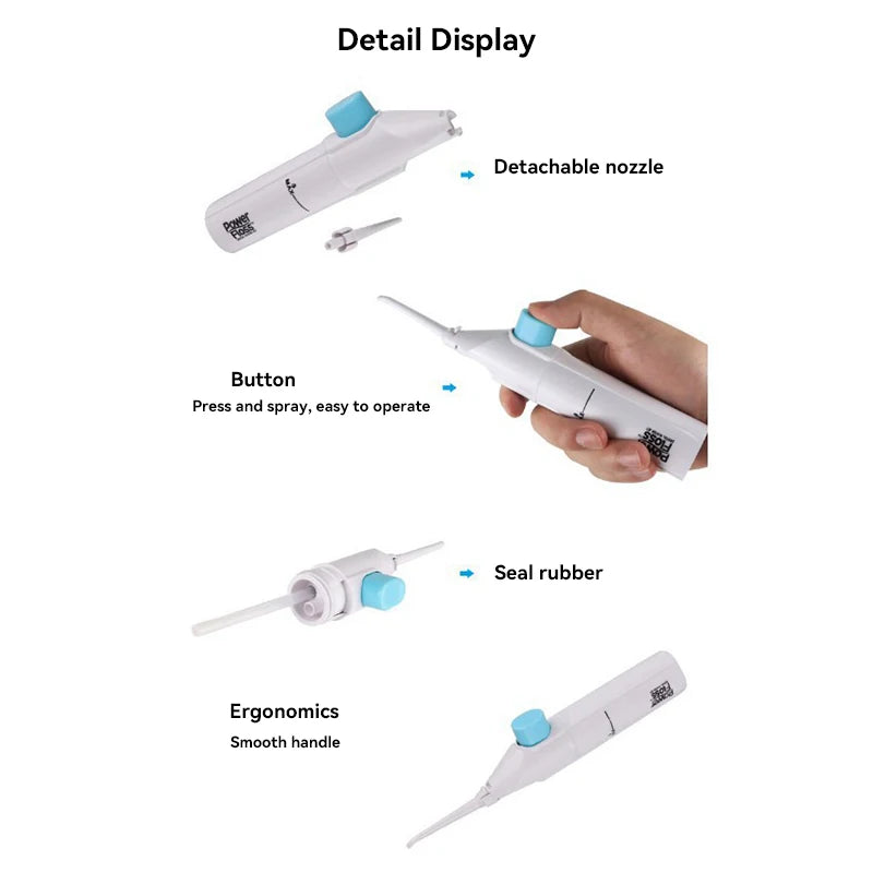 High Pressure Oral Irrigator Portable Teeth Clean Water Dental Floss Manual High Pressure Water Toothpick