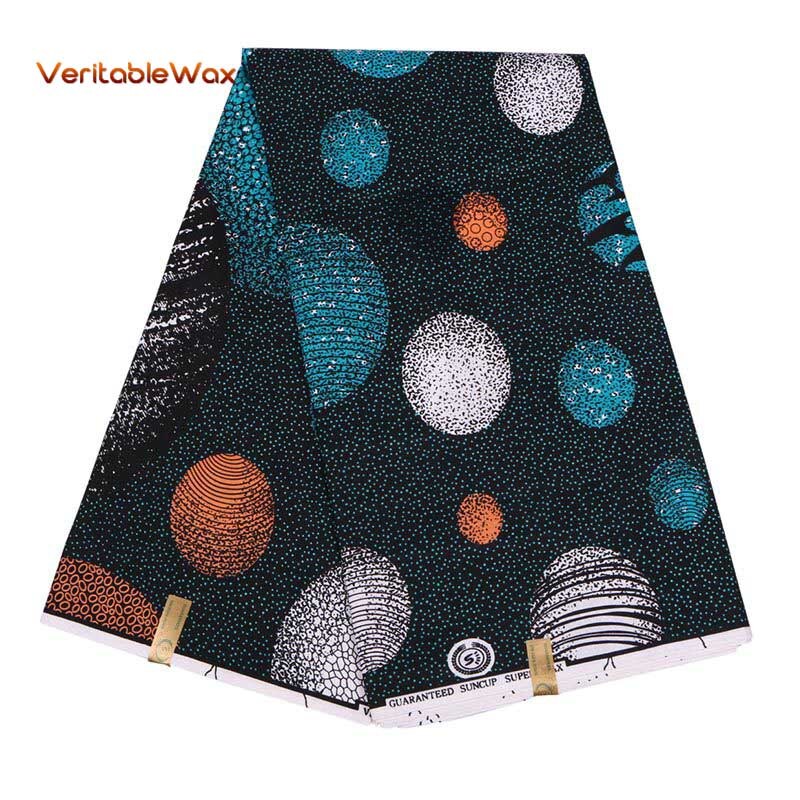 African Wax Polyester Wax Fabric High Quality Ankara Veritablewax African Wax Print Fabric A-6