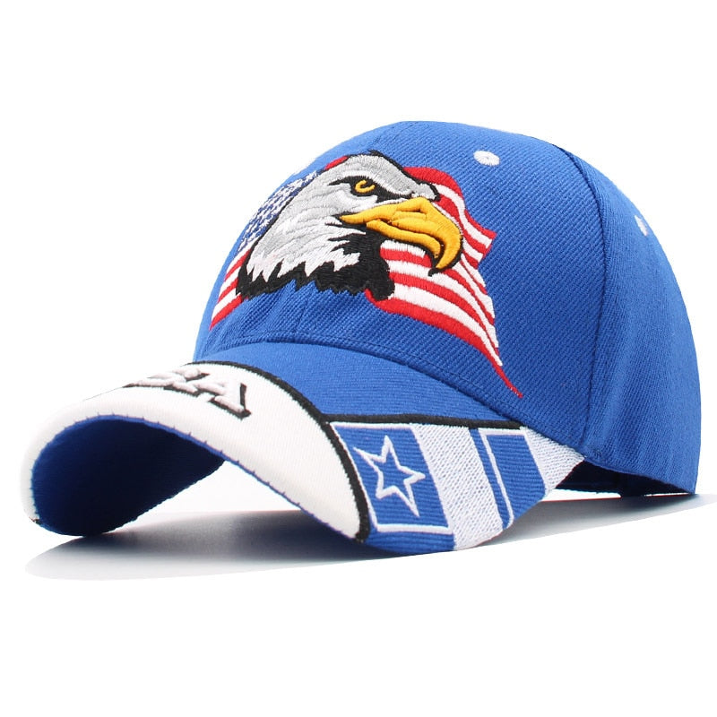 New Men's Animal Baseball Cap Patriotic Bald Eagle and American Flag Snapback Caps For Women USA 3D Embroidery Farm Trucker Hats