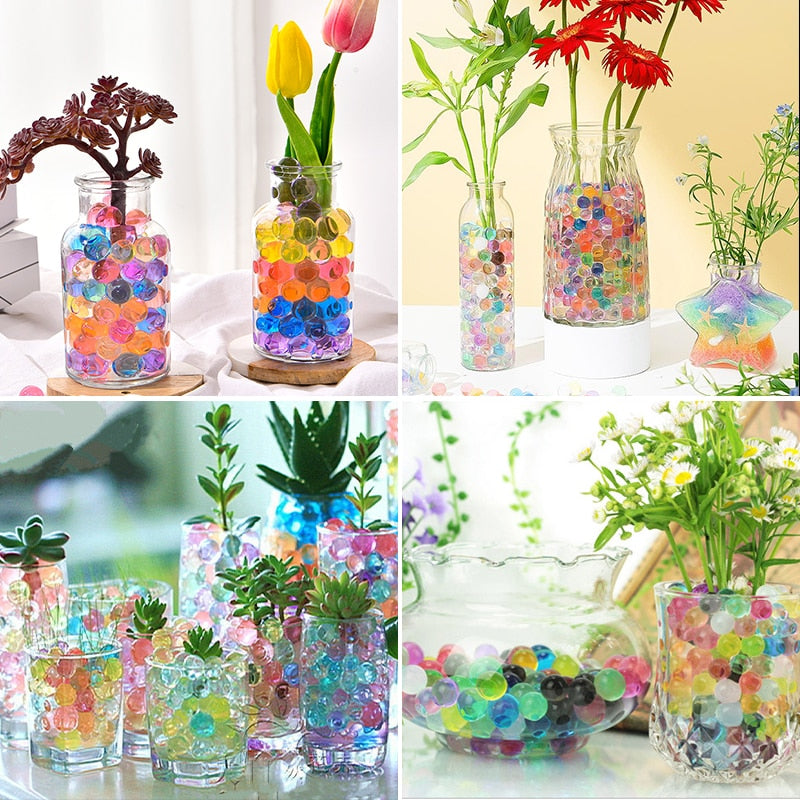 Water Plant Flower Jelly Weeding Mud Grow Home Decor Ocean Baby Balls  Crystal Beads Water Pearls Hydrogel Gel Beads Balls Growing Balls Bio Gel  Ball Vase Crystal Decoration 500pcs Soil Mud Water