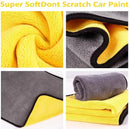 1/3/5pcs Car Microfiber Cleaning Towels Thicken Double Layer Soft Drying Cloth Towel Car Washing Clean Rags 30/40/60cm