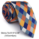S17 Checked Multicolor Ties for Men Pocket Square Set Gift Party Necktie Silk 63&quot; 6cm  Extra Long Wedding
