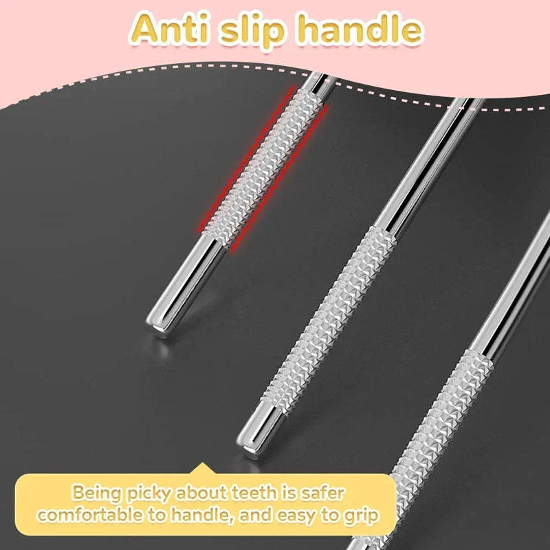 Stainless Steel Toothpick Set Tooth Flossing Reusable Toothpicks Portable Oral Cleaning Tools Teeth Cleaner for Oral Care