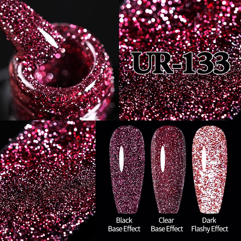 UR SUGAR Sparkling Gel Nail Polish Reflective Glitter Nail Gel Semi Permanent Nail Art Varnish For Manicures Need Base Top Coat