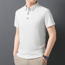 New Men's Casual Fashion Striped Short Sleeved Collar Polo Shirt Breathable and Comfortable Summer Versatile T-shirt