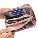 Women Shoulder Strap Purses Solid Color Leather Bag Short Travel Mobile Phone Bag Card Holders Storage Wallet Flap Pocket