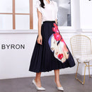 Pleated Skirt Women New  Print Cartoon Pattern  Elastic Women Skirts Big Swing Party Holiday High Waist Skirts