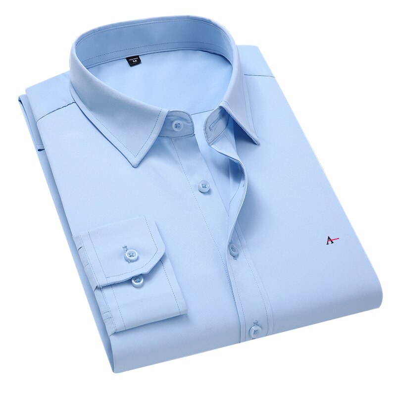 New Revased Plus 5xl -8xl camisa cmen's slim solid color long-sleeved shirt business casual white shirt men's brand classic