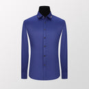 BROWON Silky Fabric Men Shirt Long Sleeve Dresss Shirt Men Wedding Party Slim Shirt Turn Down Collar Size 5XL