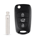 KEYYOU New Remote Key Shell For Hyundai I20 I30 IX35 I35 Accent Kia Picanto Sportage K5 3 Buttons Flip Folding Remote Key Case