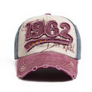 Fashion Vintage Washed Cotton Baseball Cap Digit 1962 Embroidery Snapback Hat Visor Hip Hop Caps