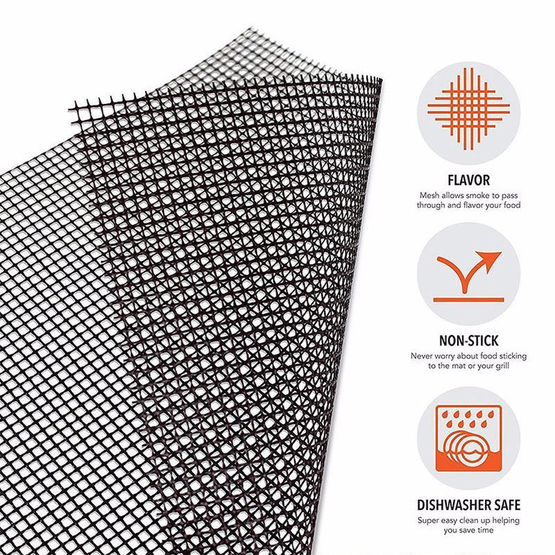 Non-stick Barbecue Grilling Mat Replacement Mesh Wire Net Grilling Mesh Pads Outdoor Activities Cook Reusable BBQ Accessories