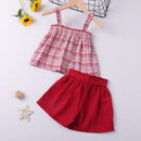 Humor Bear Girl Clothes Sets 2Pcs Fashion Navy Short Sleeve +Pleated Skirt Kids Clothes Suit Cute Toddler Clothes