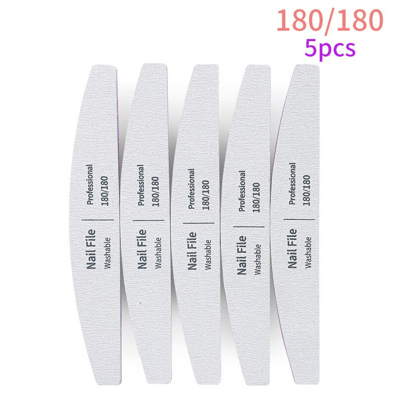 Nail File 100 to 180 Professional Tools Emery for Manicure Lime 240 Sandpaper Gel Polishing Files for Nails Buffers Set Polisher