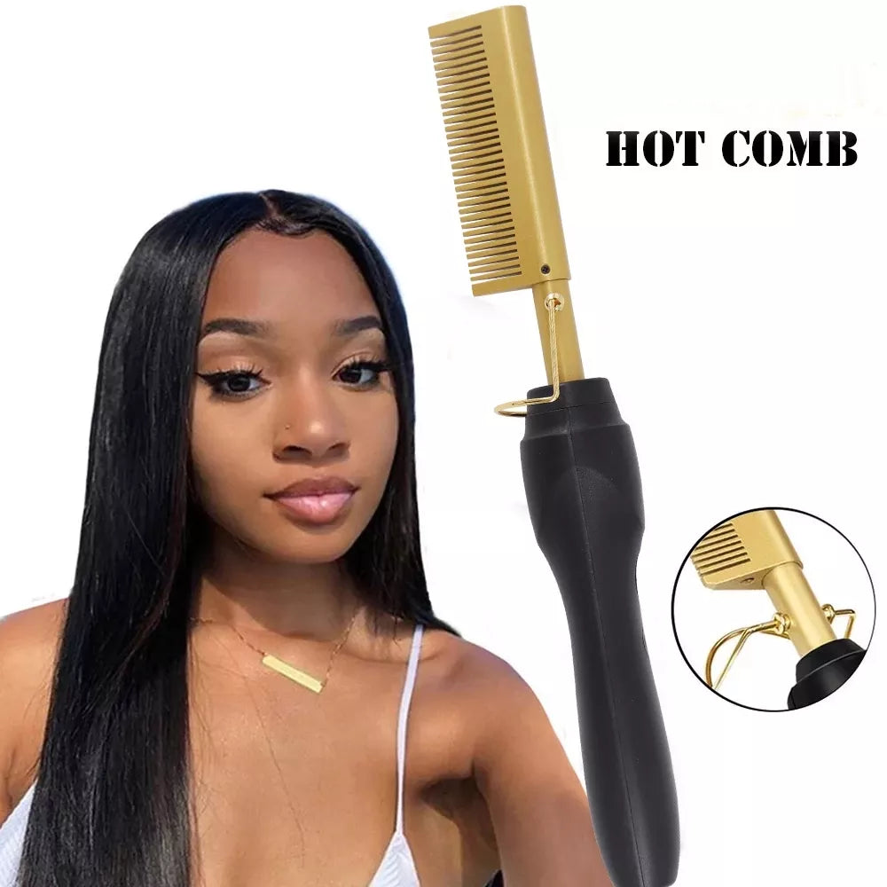 Hair brush top straightener and curler
