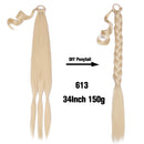 Synthetic Ponytail Hair Extensions Fishtail Fishbone Drawstring Ponytail 20Inch Wrap Around Ponytail For White Women False Braid
