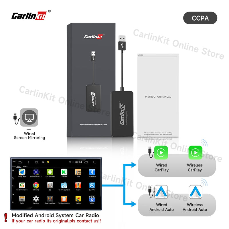 Carlinkit USB Dongle Wireless CarPlay Android auto Box Wired Mirrorlin –  Carlinkit Wireless CarPlay Official Store