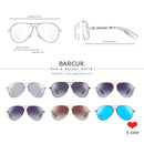 BARCUR Design Memery Alloy Sunglasses Polarized Gradient Men's Sun Glasses Women Pilot Eyewear Mirror Shades Oculos De Sol