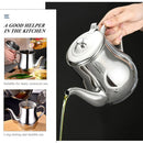 18/24/32Oz Stainless Steel Oil Pot Oil Filter Cups Vinegar Soy Dispenser Bottle Leakproof Seasoning Container Kitchen Tableware