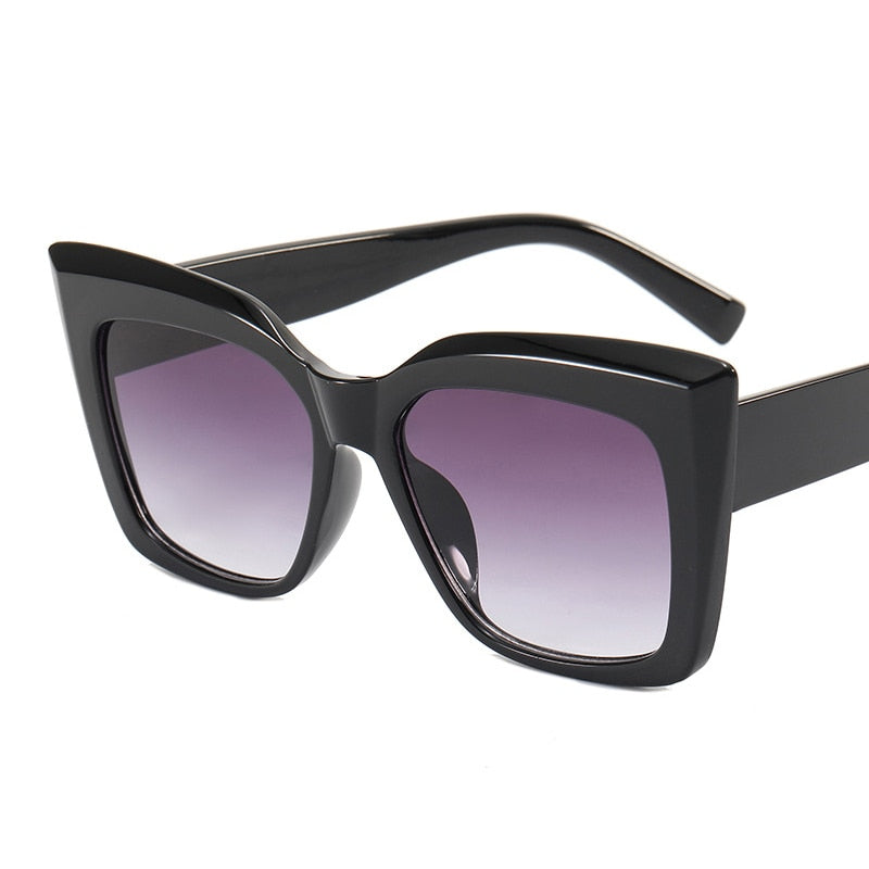 HKNA Cat Eye Sunglasses Women Luxury Square Oversized Glasses Big Frame Gradient Shades for Women Wholesale Gafas De Sol