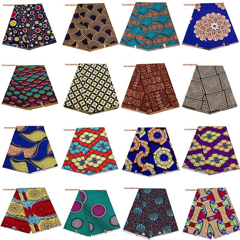 Ankara African Prints Batik Pagne Real Wax Fabric Africa Sewing Wedding Dress Crafts Material 100% Polyester Tissu A-25