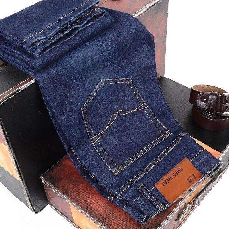 Fashion Brand Clothing Slim Men Business Casual Jeans Man Oversize Denim Pants Trousers Baggy Stretch Jeans Autumn