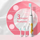 Children's Electric Toothbrush Colorful Cartoon With Replacement Heads Ultrasonic Rechargeable Soft Hair Cleaning Brush for Kids