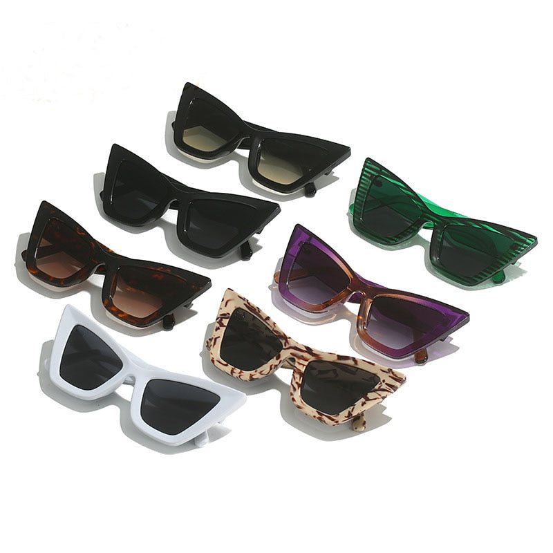 SHAUNA Oversized Cat Eye Sunglasses UV400