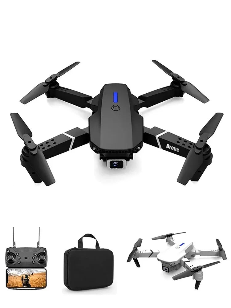 E88Pro RC Drone 4K Professional With 1080P Wide Angle HD Camera Foldable Helicopter WIFI FPV Height Hold Gift Toy