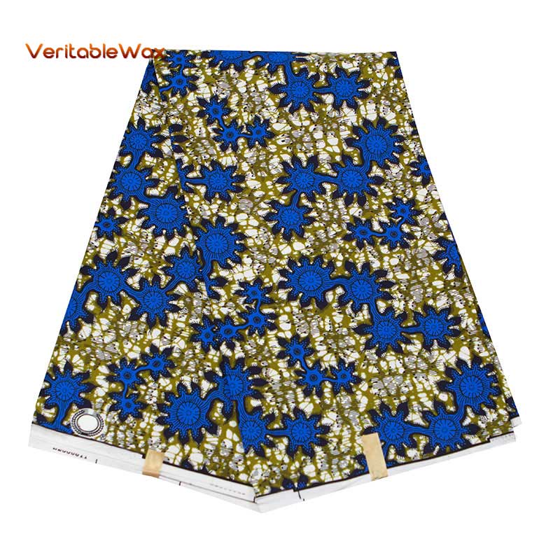 African Wax Polyester Wax Fabric High Quality Ankara Veritablewax African Wax Print Fabric A-6