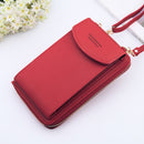 Women Shoulder Strap Purses Solid Color Leather Bag Short Travel Mobile Phone Bag Card Holders Storage Wallet Flap Pocket