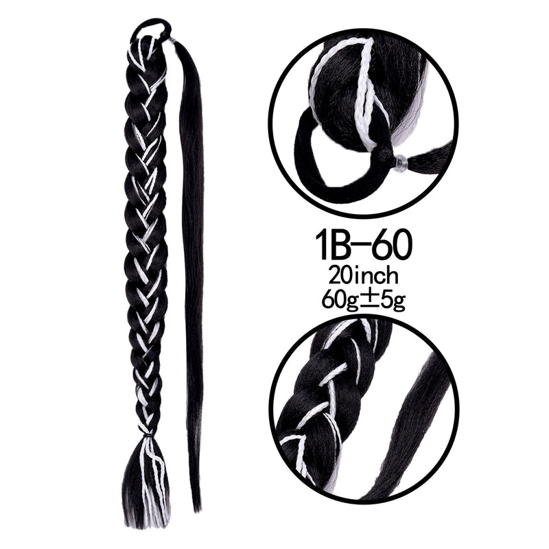 Synthetic Ponytail Hair Extensions Fishtail Fishbone Drawstring Ponytail 20Inch Wrap Around Ponytail For White Women False Braid