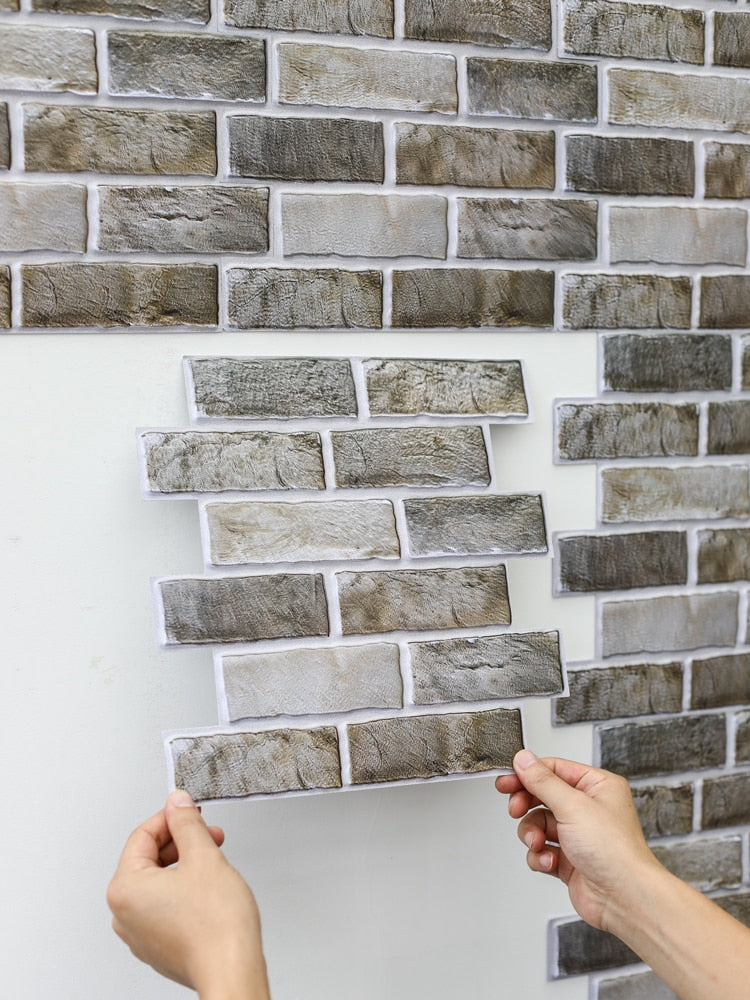 Retro 3D  self-adhesive wall stickers industrial style cultural brick wallpaper living room background wall shop renovation