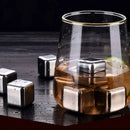 2/4/6 Pcs Stainless Steel Ice Cubes Set Reusable Chilling Stones for Whiskey Wine Wine Cooling Cube Chilling Rock Party Bar Tool