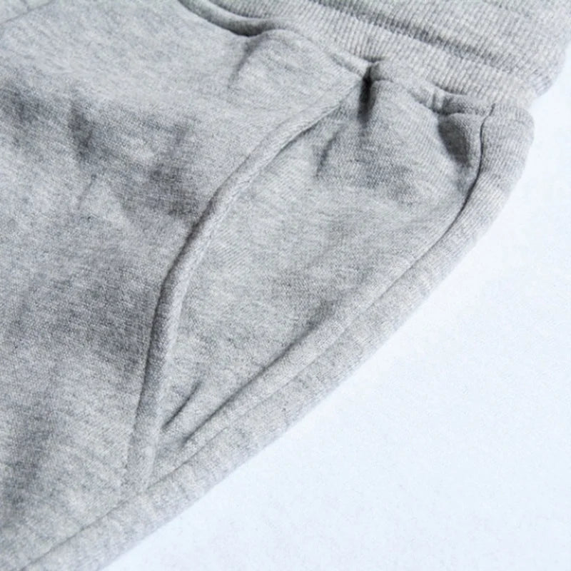 Fleece Men's Clothing Trousers Letter Print Fashion Drawstring Casual Pants Sweatpants Jogging Sports Pants