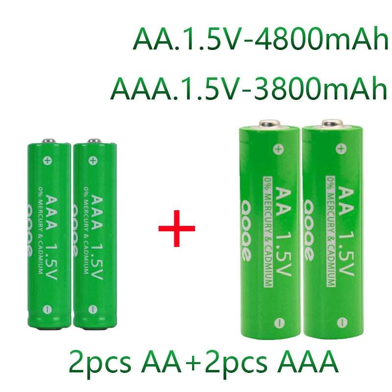 AA+AAA battery 1.5V, charger, rechargeable battery suitable for clock remote control, watches, computers, mice, toys, etc