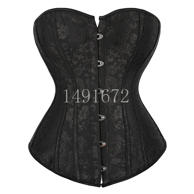 Retro Style Detailed Black/Nude Black/Gold Woman Embroidered Corset Top  Bustier