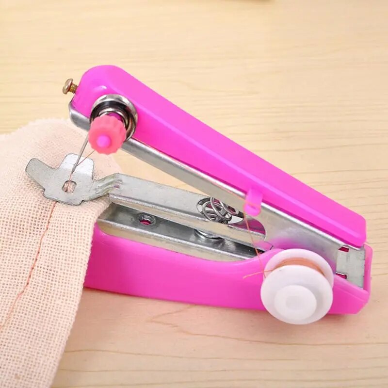 Mini Sewing Machine Portable Small Manual Sewing Machine Household Simple Handheld Needlework Manual Sewing Clothes Fabric