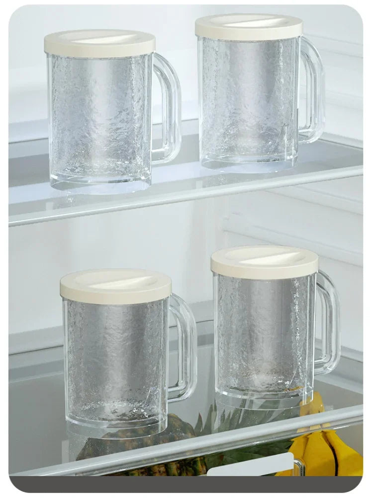 Freezing Beer Mug Double Layer Sandwich Liquid Refrigerator Frozen Cup Cold Drink Chilled Cups Kitchen Bar Drinkware