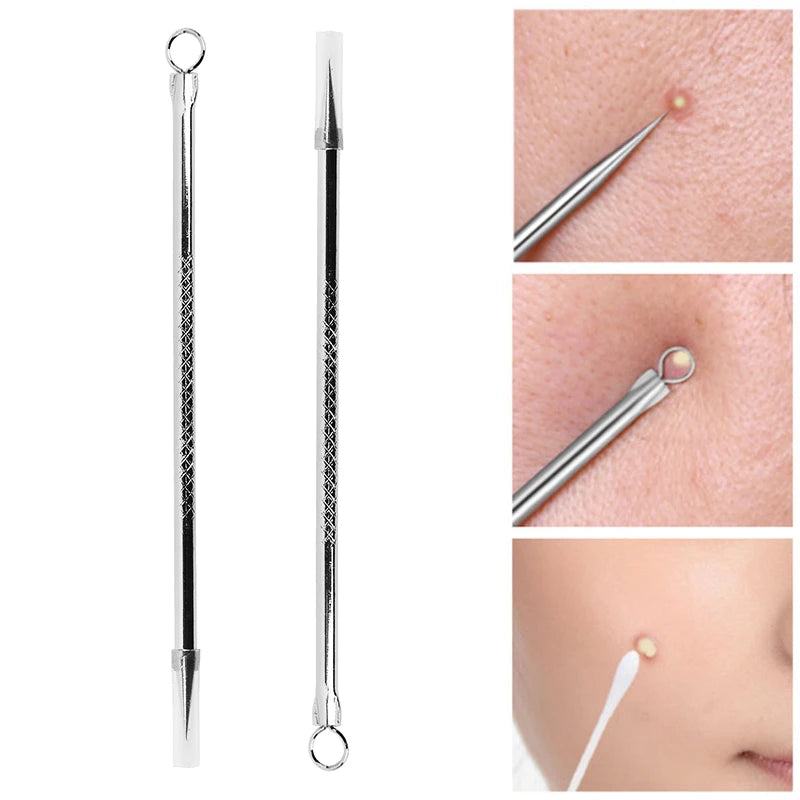 8cm Blackhead Comedone Acne Pimple Blemish Extractor Remover Stainless Steel Needles Remove Tools Face Skin Care Pore Cleaner