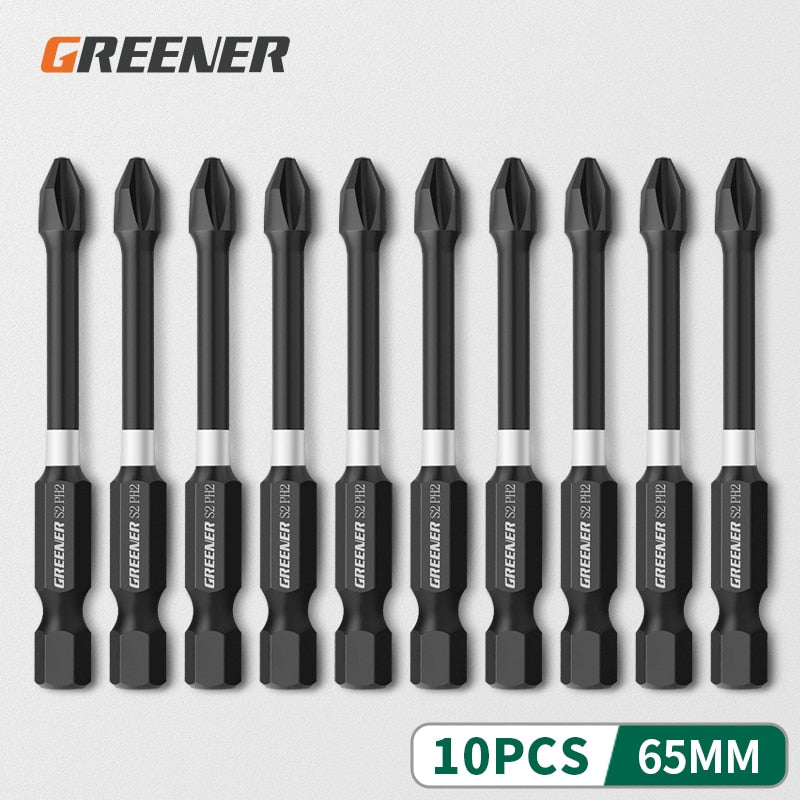 Greener Impact Strong Magnetic Batch Head Cross High Hardness Hand Drill Bit Screw Electric Screwdriver Set 50 65 70 90 150mm