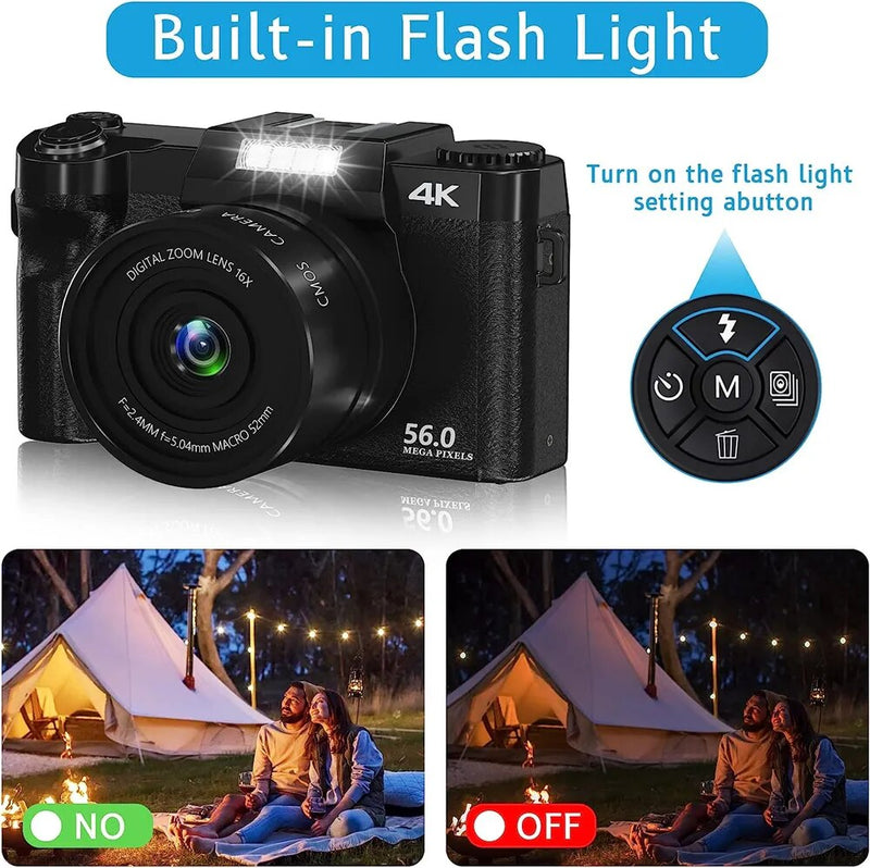 4K HD Digital Photo Camera For Photography Camera 56 MP Camcorder 3" Screen Youtube Webcast With Wifi For Professio Video Camera