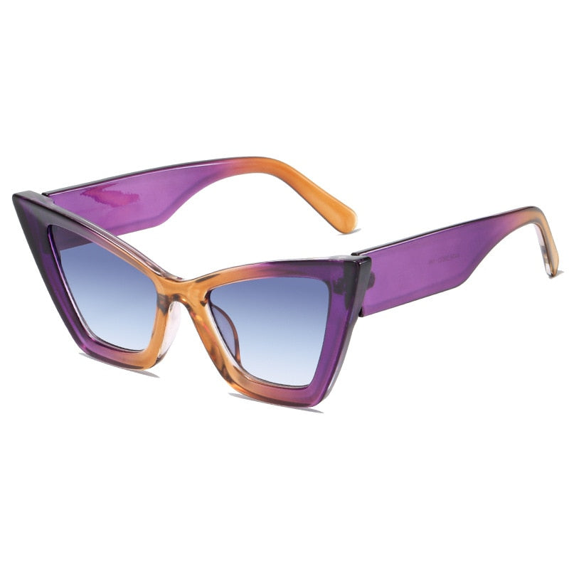 SHAUNA Oversized Cat Eye Sunglasses UV400