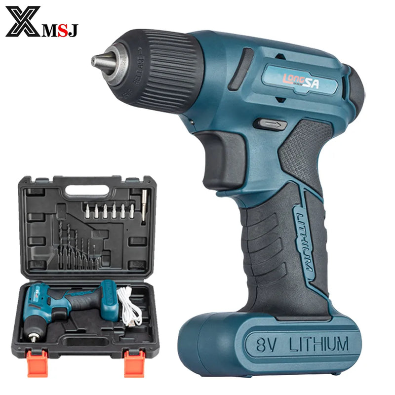 8V Powerful Cordless Electric Screwdriver Rechargeable Mini Portable Electric Drill Set Battery Screw Driver 10Nm Household Tool