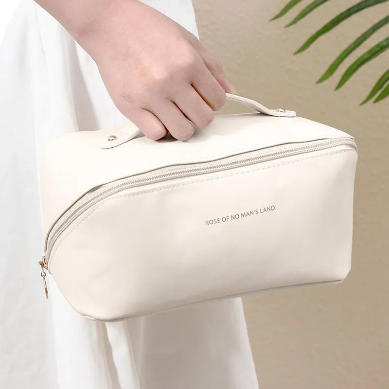 PU Pillow Cosmetic Bag Large Capacity Cosmetic Storage Bag Convenient Travel Wash Bag 1pc